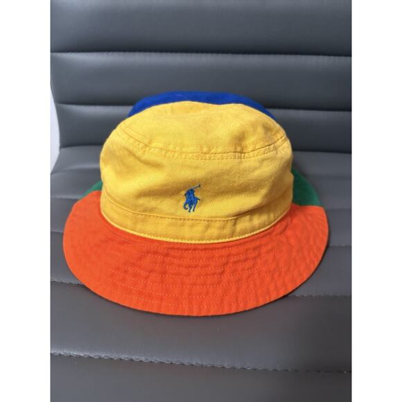 Polo Ralph Lauren Color block Reversible Bucket Hat GOYB One Size 2T-4T